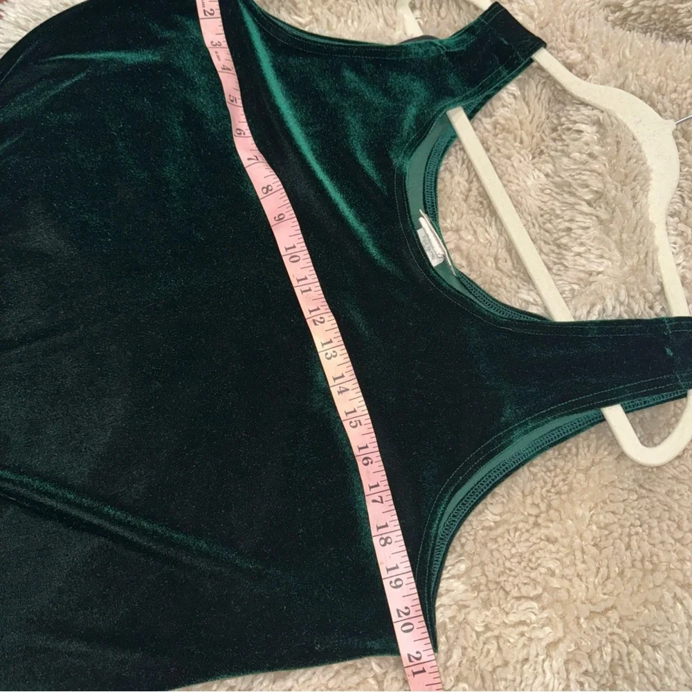 Nina PiccalinoGreen Womens Dress Size 14 Velvet Vintage 90s‎ Midi Slit Slip - Picture 5 of 5